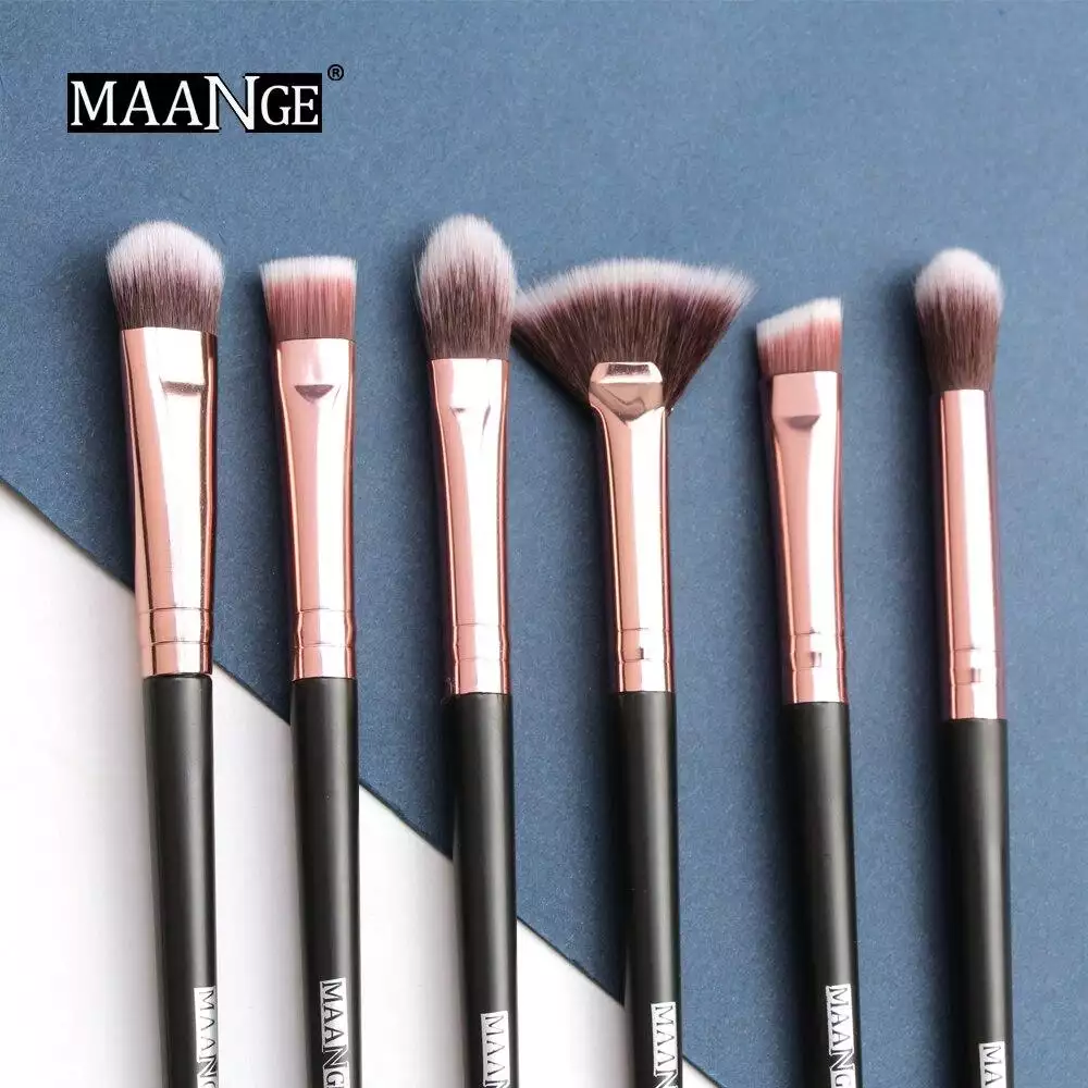 MAANGE 6PCS Makeup Brushes Set Eye Shadow Blending Eyeliner Eyelash Eyebrow Brushes Portable Beauty Make Up Brush Tools - image 1