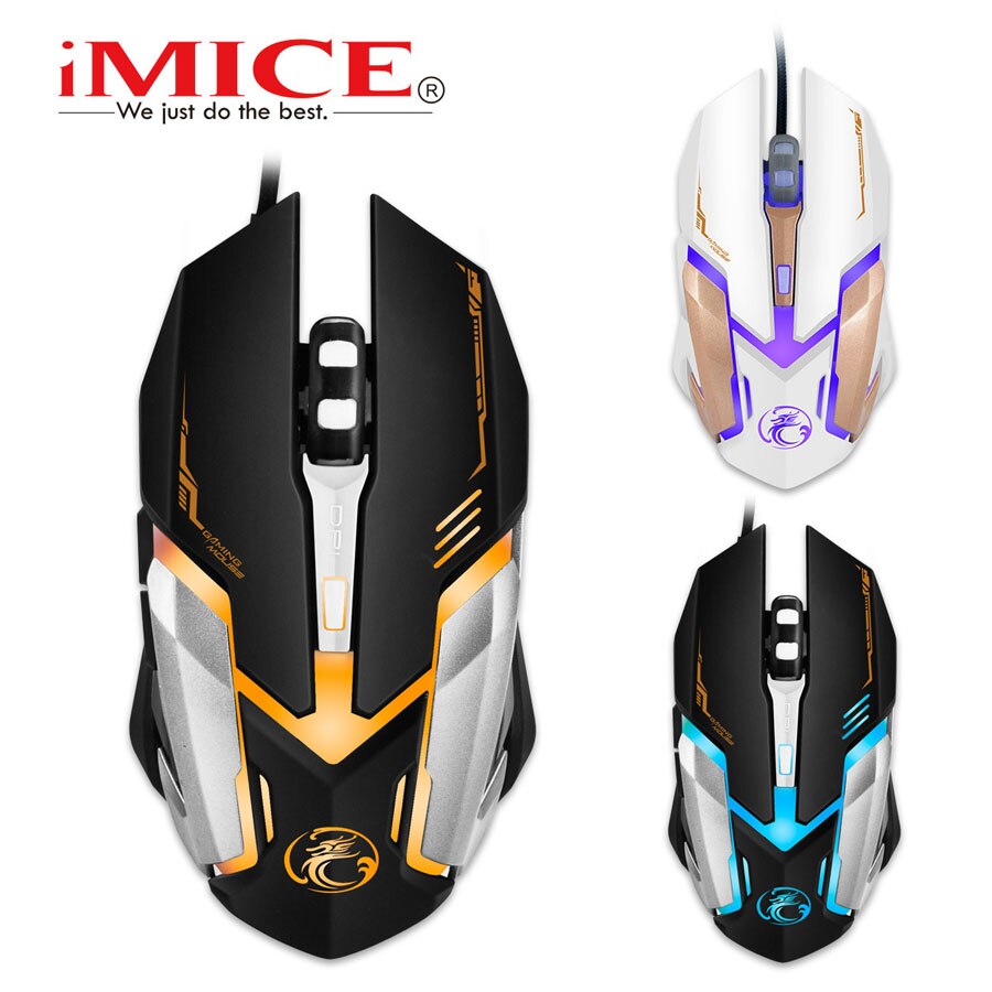 IMICE V6 3200 DPI Adjustable USB Wired RGB Optical Gaming Mouse With 6 Buttons