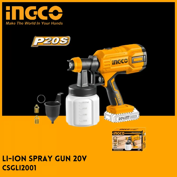 Ingco Lithium-Ion Cordless Spray Gun 20v CSGLI2001