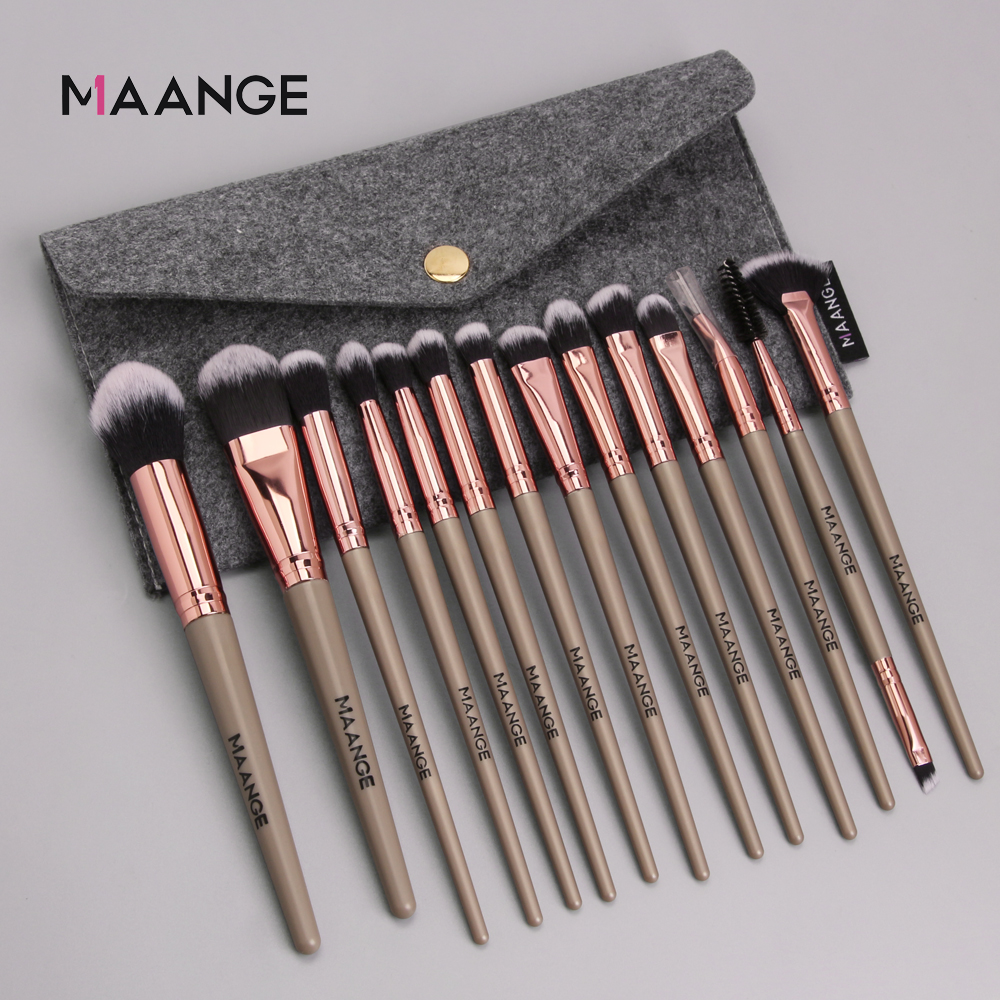 MAANGE 14 Makeup Brush Set With Brush Bag - image 1