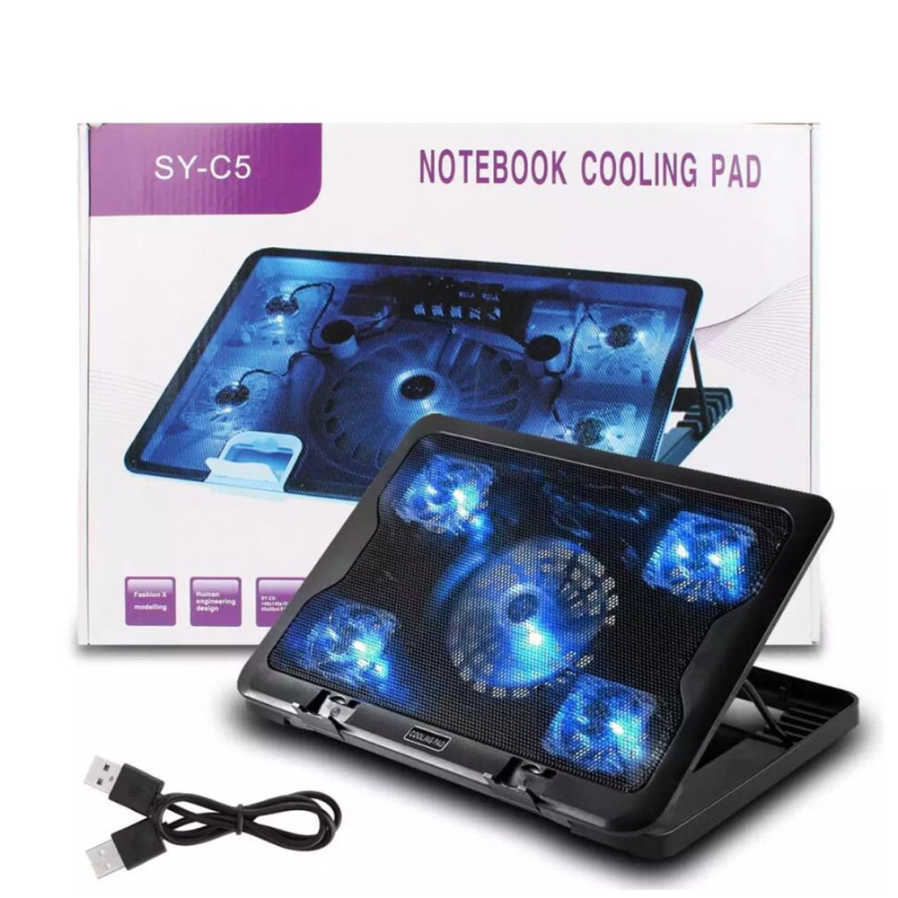 Laptop Cooling Fan with 5 Fans and LED SY-C5