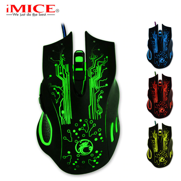 iMice X9 Gaming Mouse,Premium Professional USB Wired 2400DPI Adjustable 6 Buttons 4 Colors Breathing LED Optical Mice for PC Computer Laptop Desktop Game