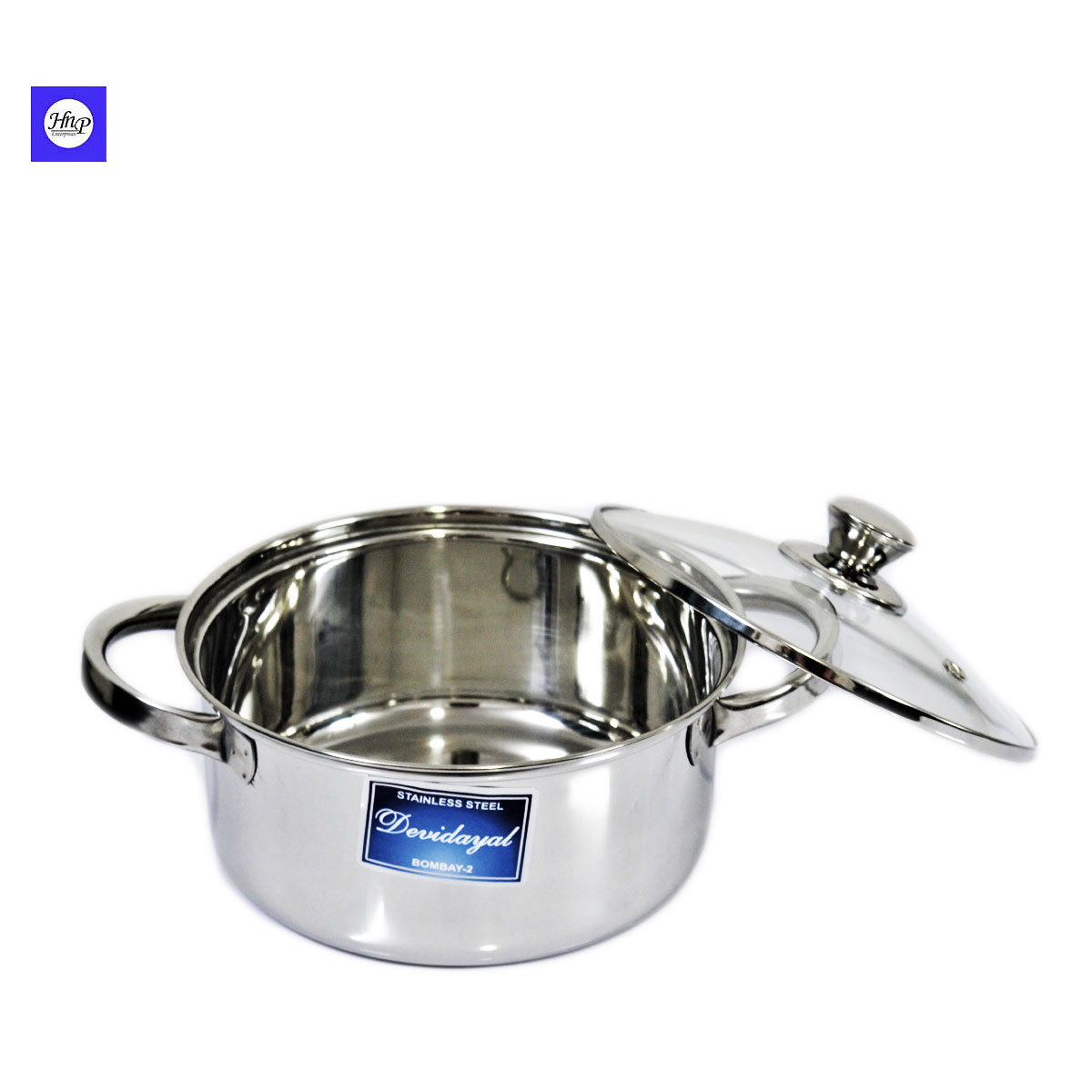 DeviDayal Stainless Steel Sauce Pot With Temperate Glass Lid -1500 ML approx
