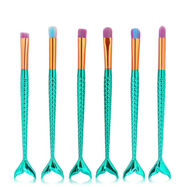 MAANGE 6PCS Pro Mermaid Cosmetic Eyes Makeup Brushes Set MAG5394 - image 1