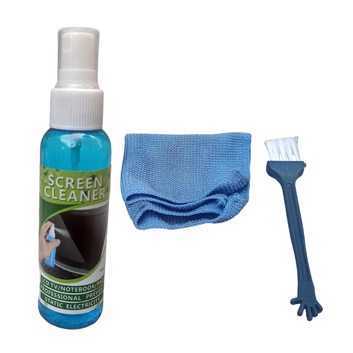 3 In 1 Screen Cleaning Kit With Microfiber Cloth & Brush For Laptops,Mobiles,LCD,LED,Computers