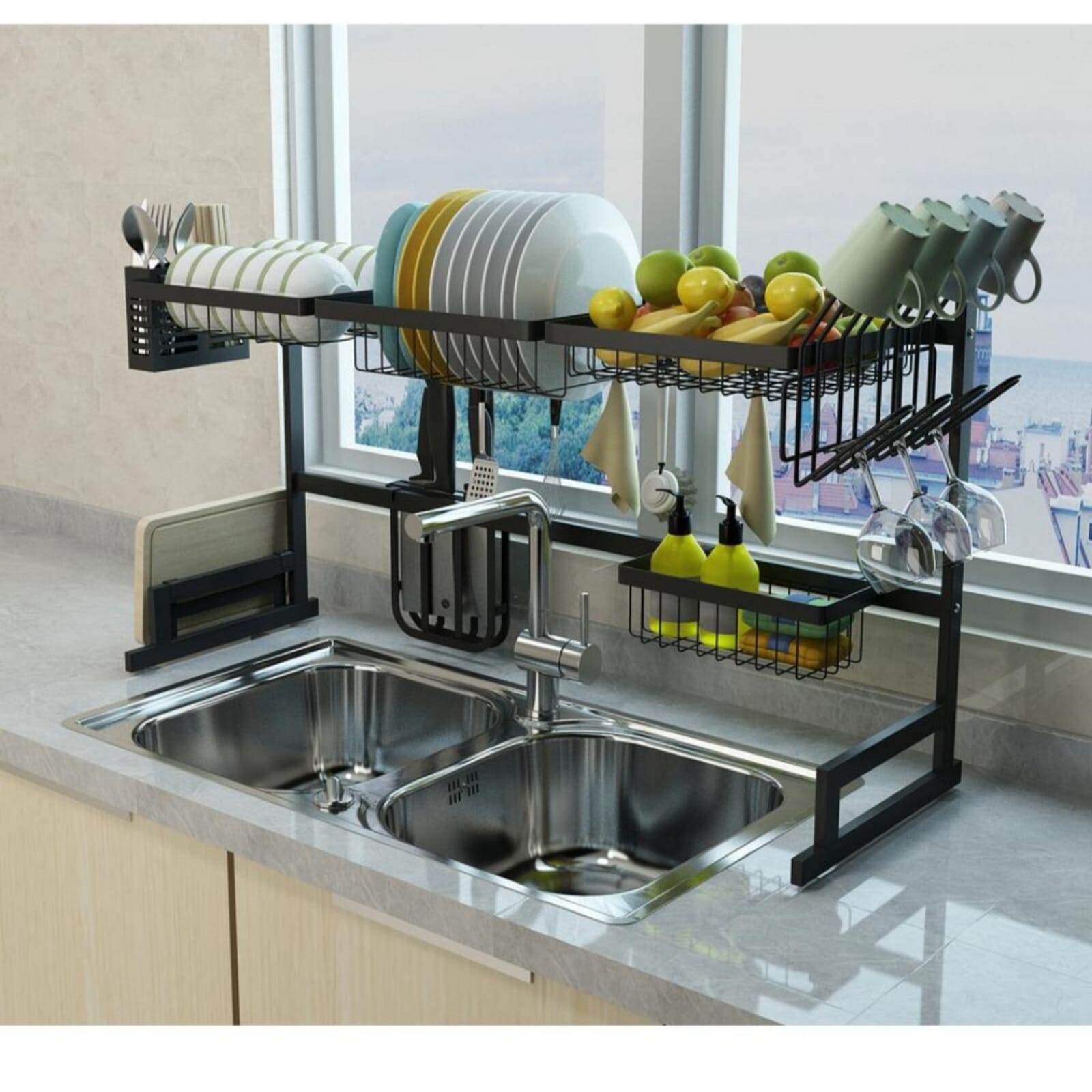 Single Layer Stainless Steel Dish Drainer Rack