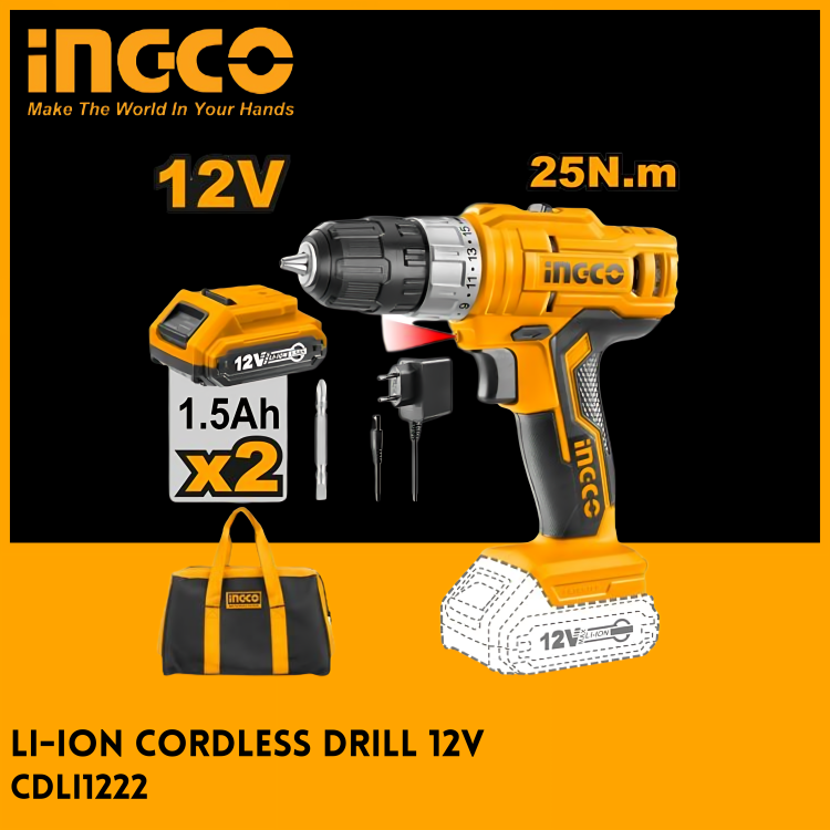 Ingco Lithium-ion Cordless Drill 12V CDLI1222