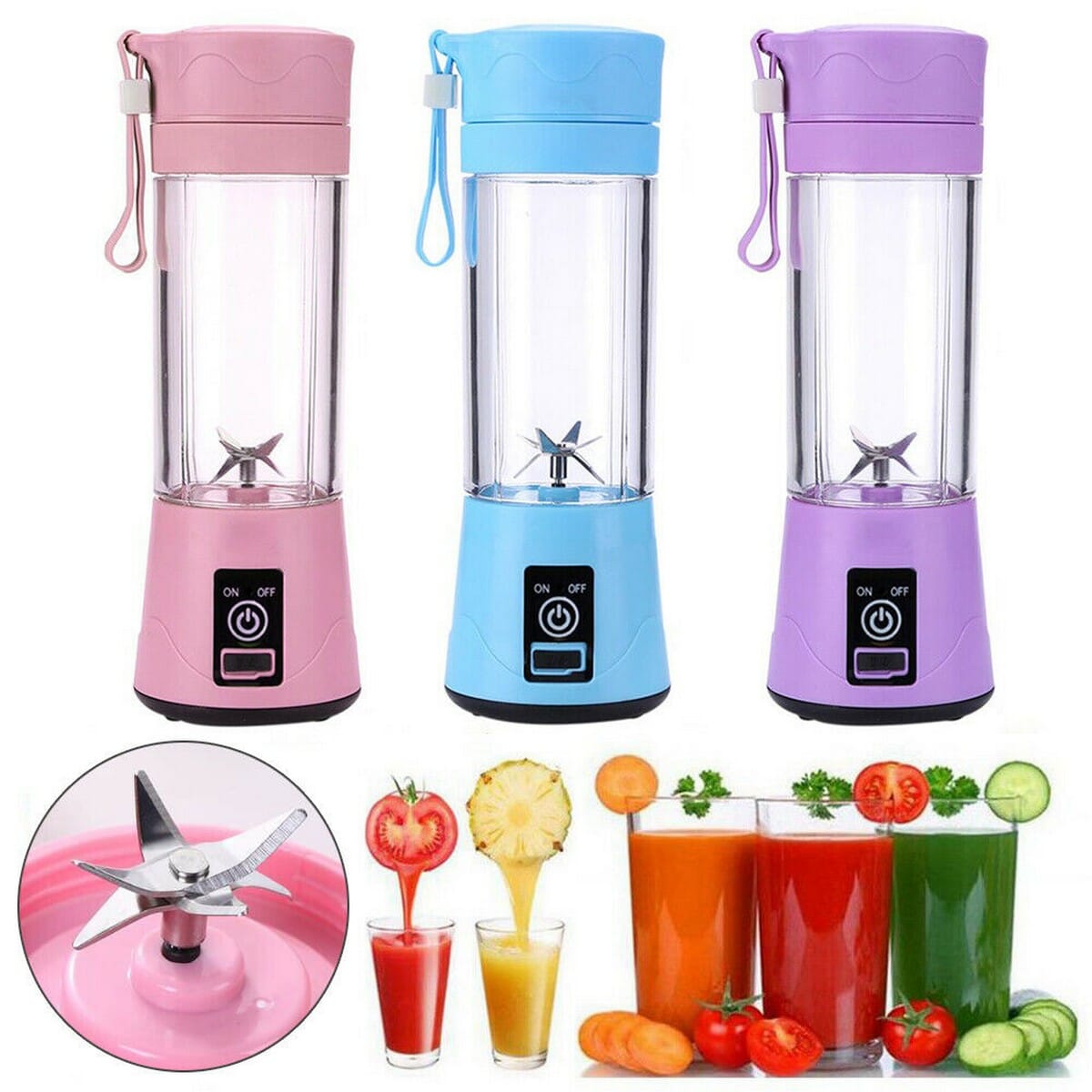 Rechargeable Household Portable Mini Fruit Juicer Extractor