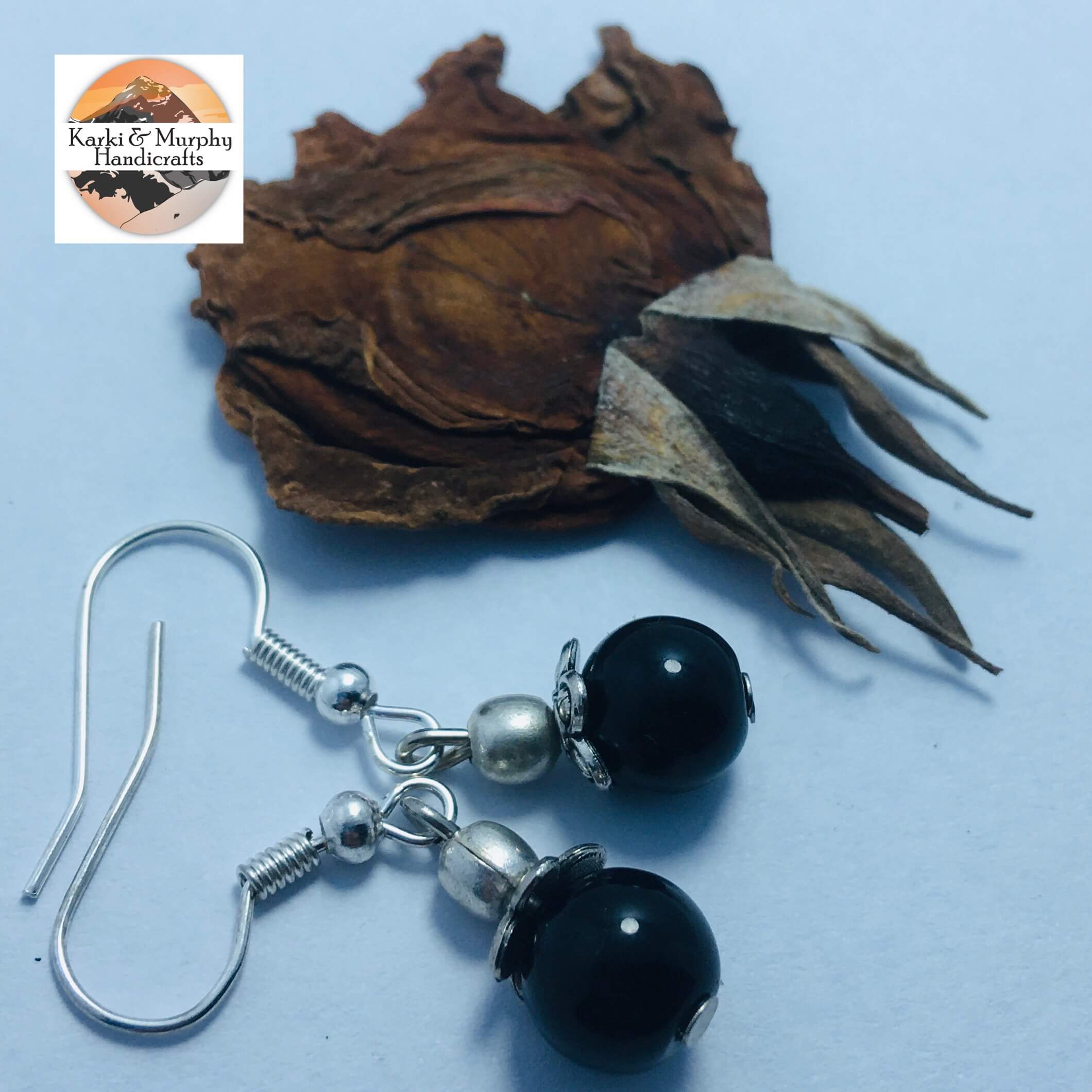 Black Cherry Beads Drop Earring