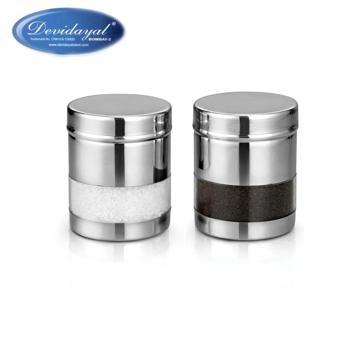 DeviDayal Stainless Steel See Through Tea Sugar Container Set Of 2 Container- 550 Ml