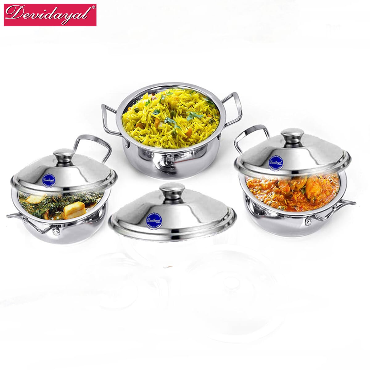 DeviDayal Stainless Steel Induction Base Handi Set