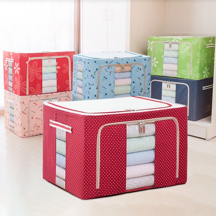 Printed Waterproof Cloth Storage Box (Colour May Vary)