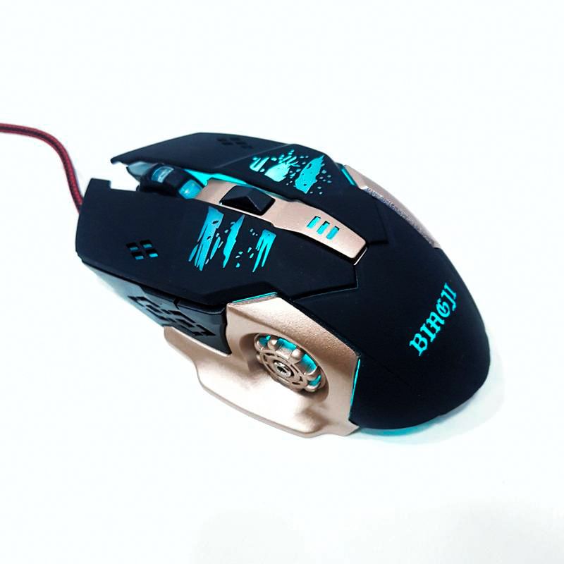 Bingji Revolution MT25 Light Sync Gaming Mouse with Customizable RGB Lighting, 6 Programmable Buttons, Gaming Grade Sensor, 3200dpi Tracking, (Black)