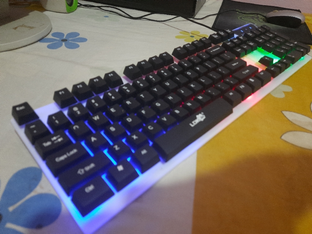 Gamming Keyboard LDK.ai R260 Suspension 7 Colorful Backlit 104 Keys USB Wired Gaming Keyboard
