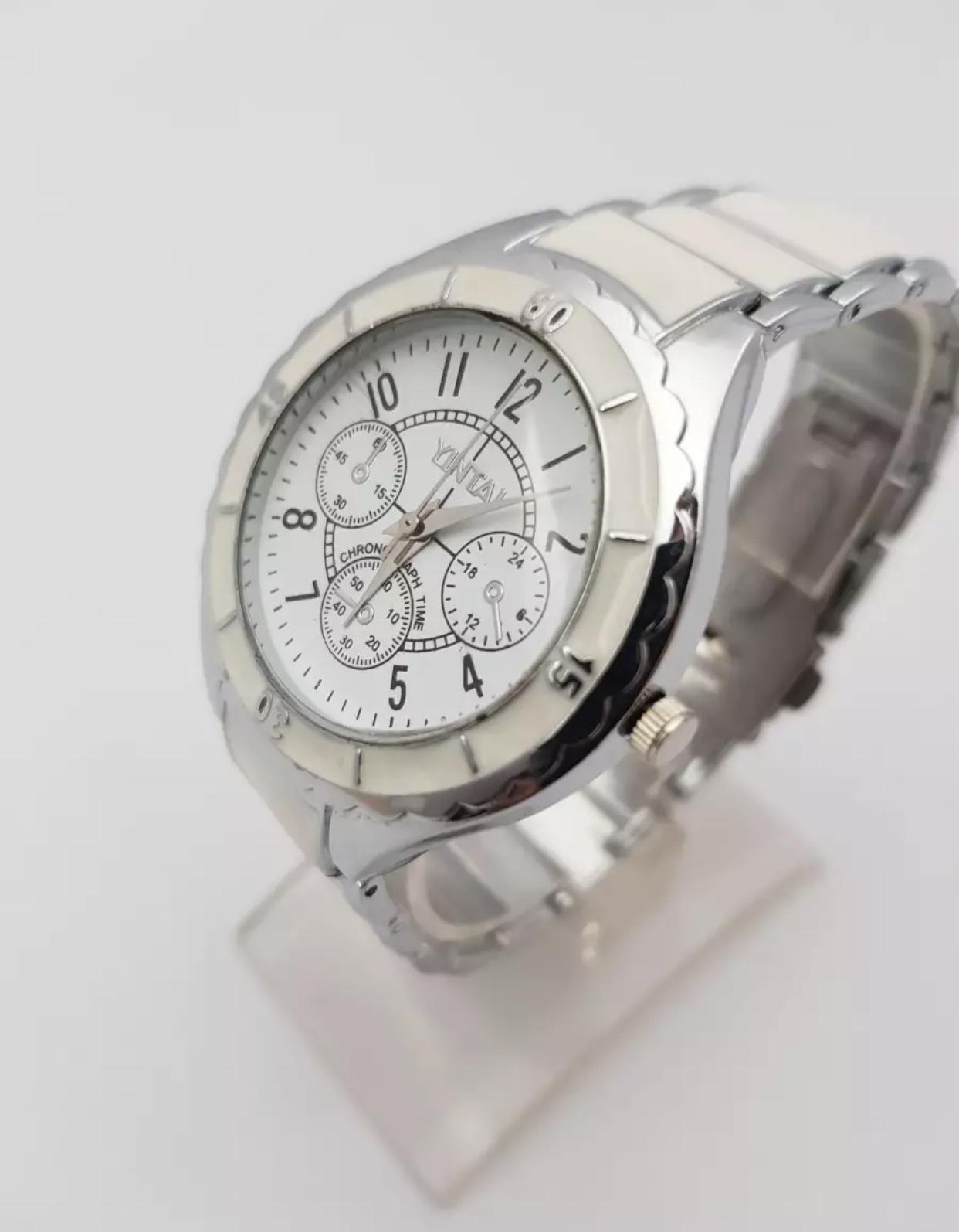 White Dial Big Size Round Watch For Women