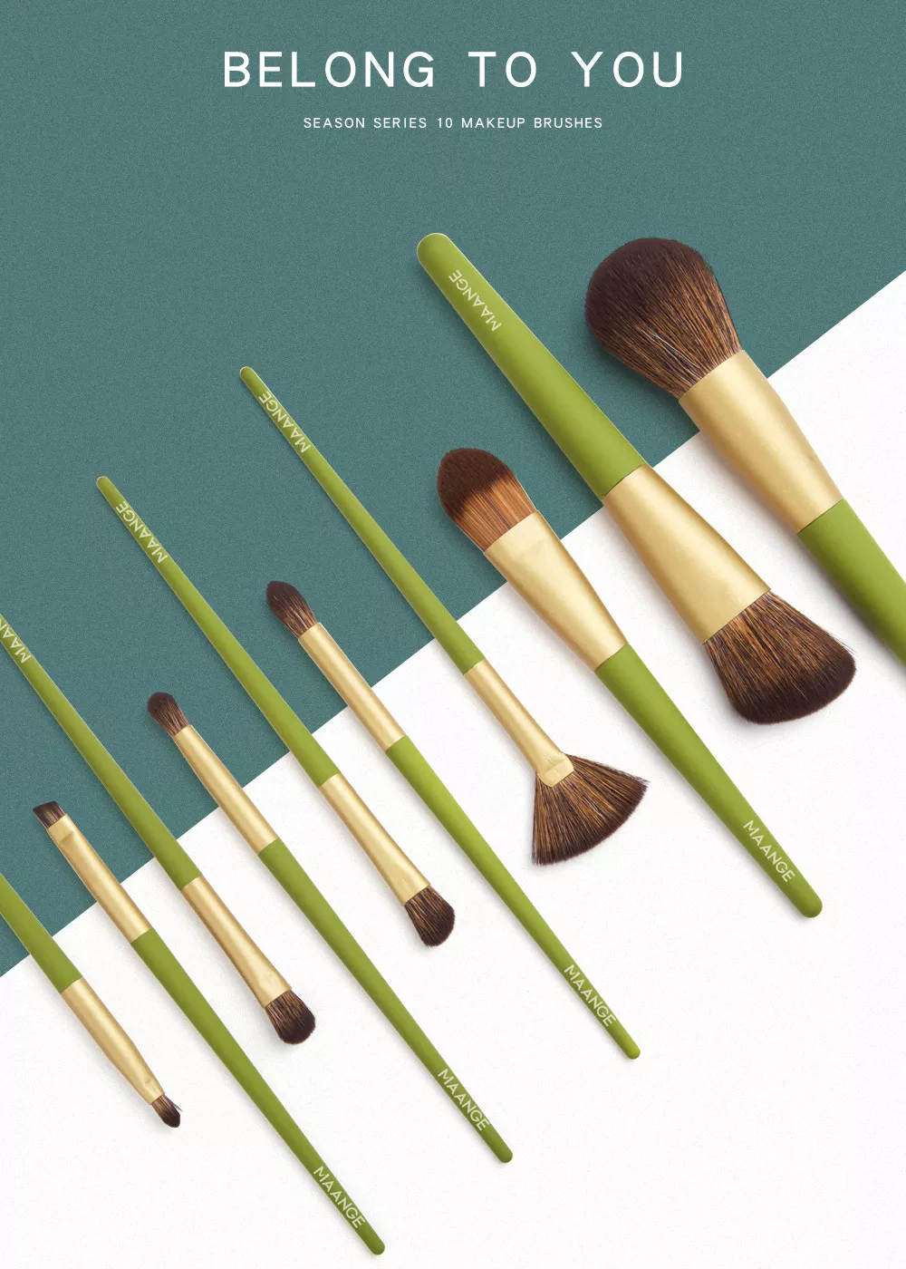 MAANGE 10Pcs Makeup Brushes Set For Foundation Powder Blush Eyeshadow Concealer Lip Eye Make Up Brush Cosmetics Beauty Tools MAG5786