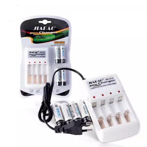 Jiabao Jb-212 Led Charger For Aa And Aaa With 4Pcs Rechargeable Battery