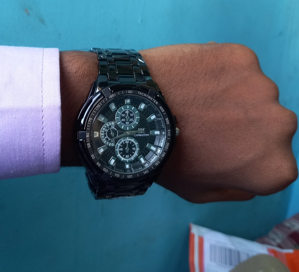 IK Collection Big Full Black Watch For Men