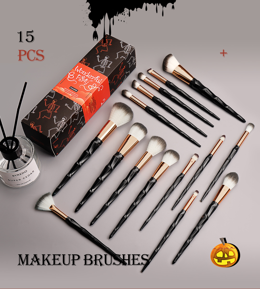 MAANGE Halloween 15pcs Makeup Brushes Set With Crystal Handle MAG51098 - image 1