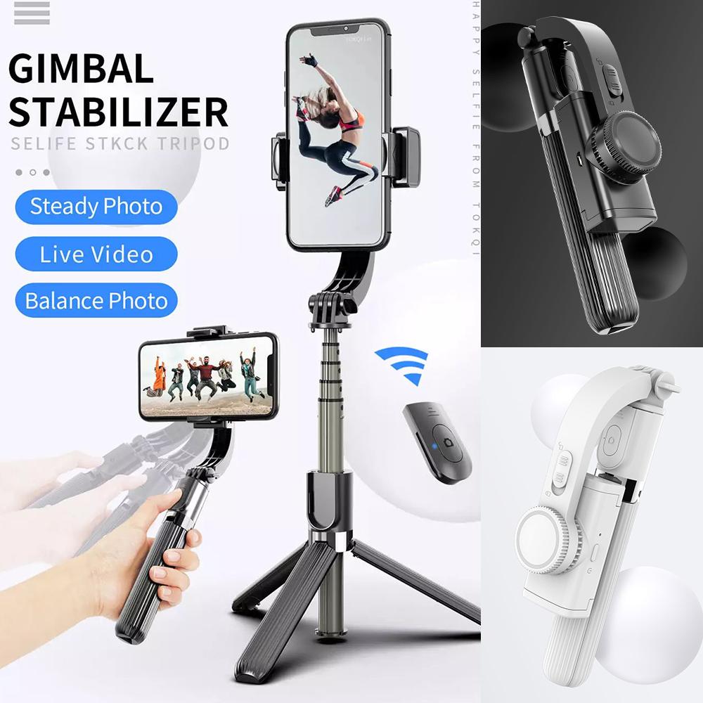 L08 Gimbal Stabilizer Bluetooth Selfie Stick with Remote Control Foldable Tripod for Smart Phone