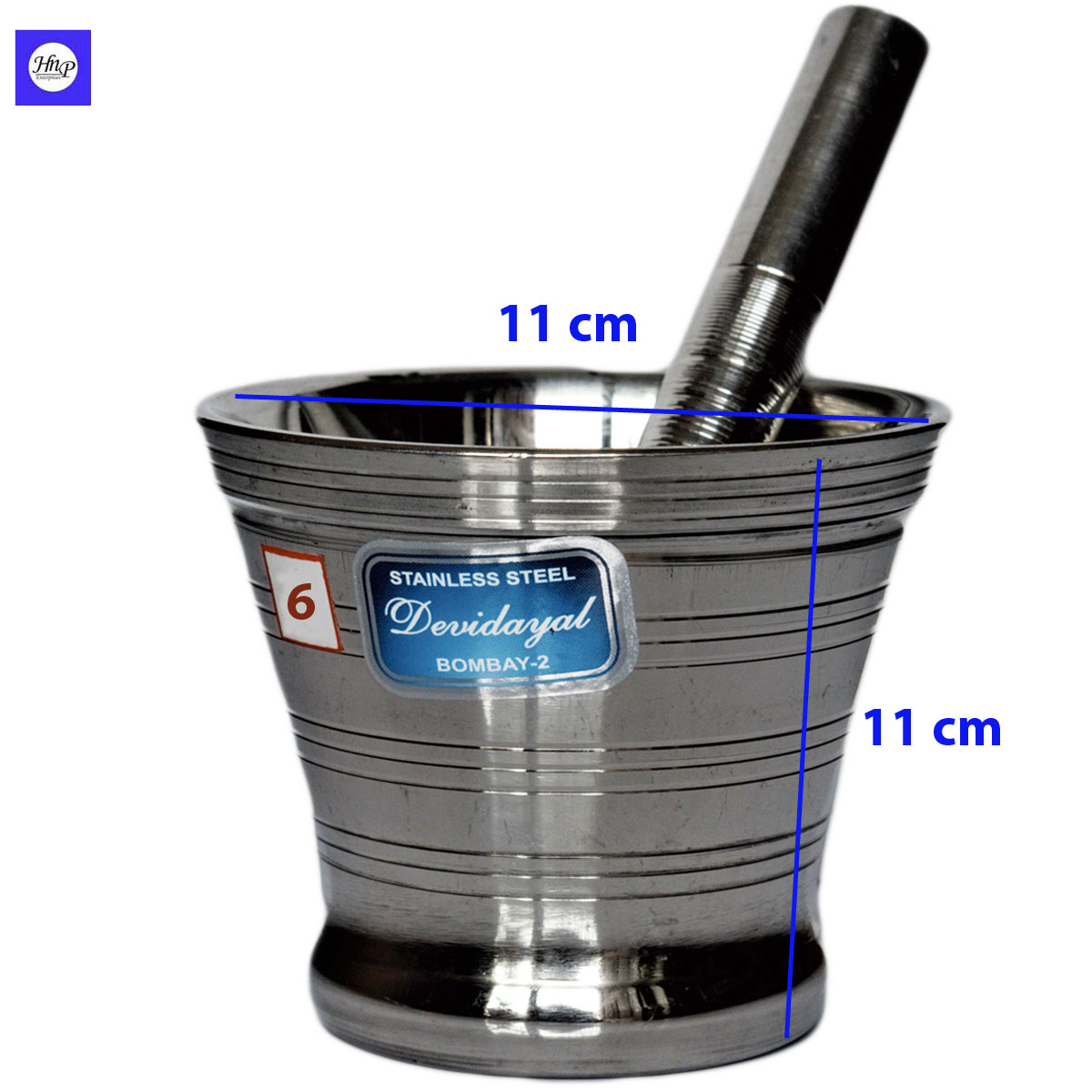 DeviDayal Premium Quality Stainless Steel Mortal & Pestle -6