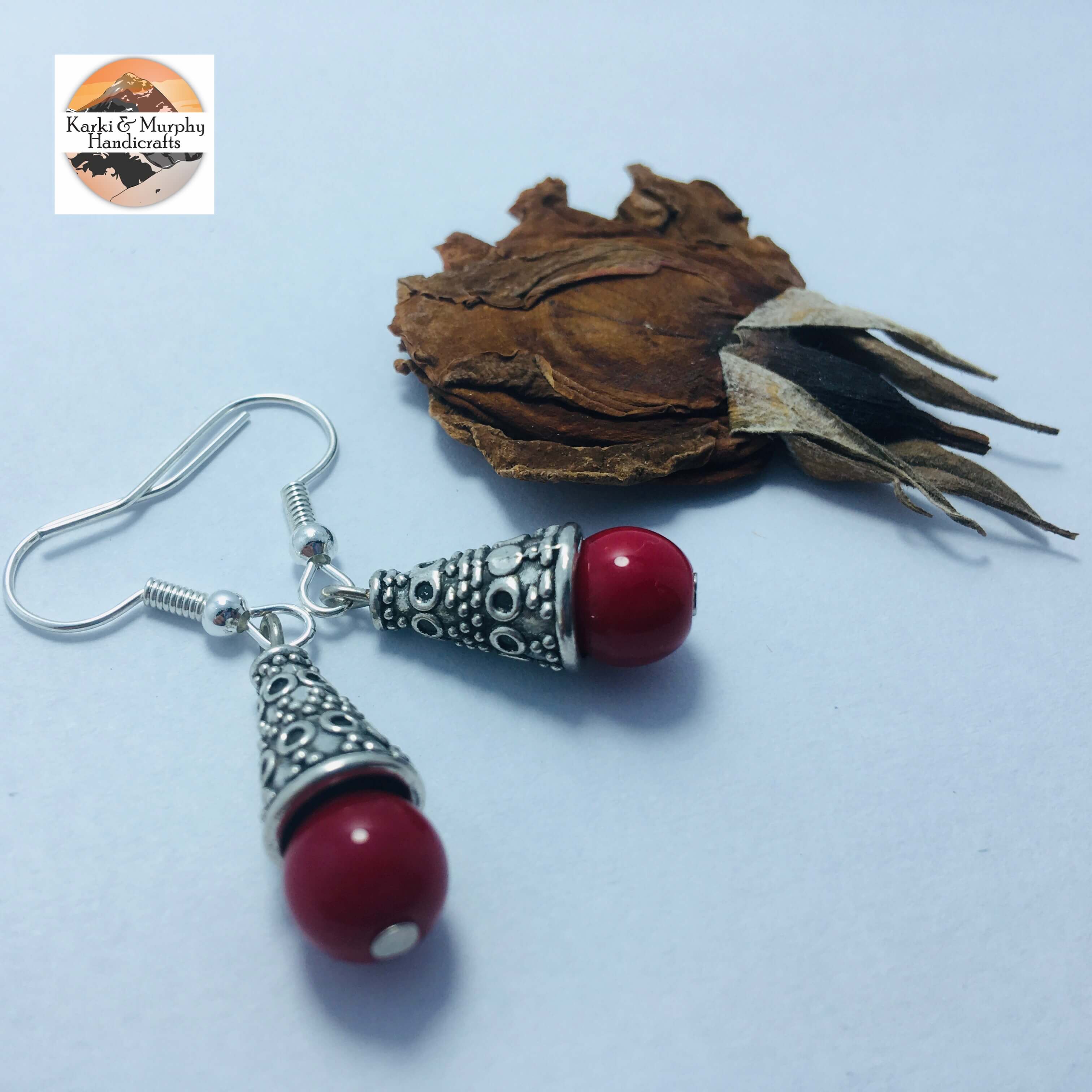 Cherry Beads Drop Earrings KM01