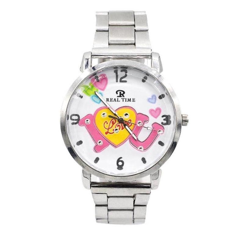 Love Dial Steel Round Watch For Women SY