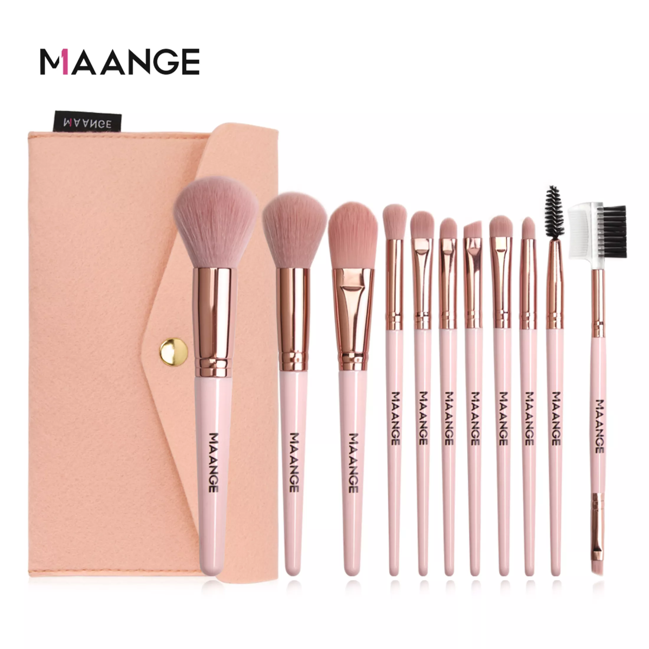 MAANGE 11Pcs Make Up Brush Set Nylon Hair Powder Blush Eye shadow Brush Set With Bag Mag 5862sb - image 1