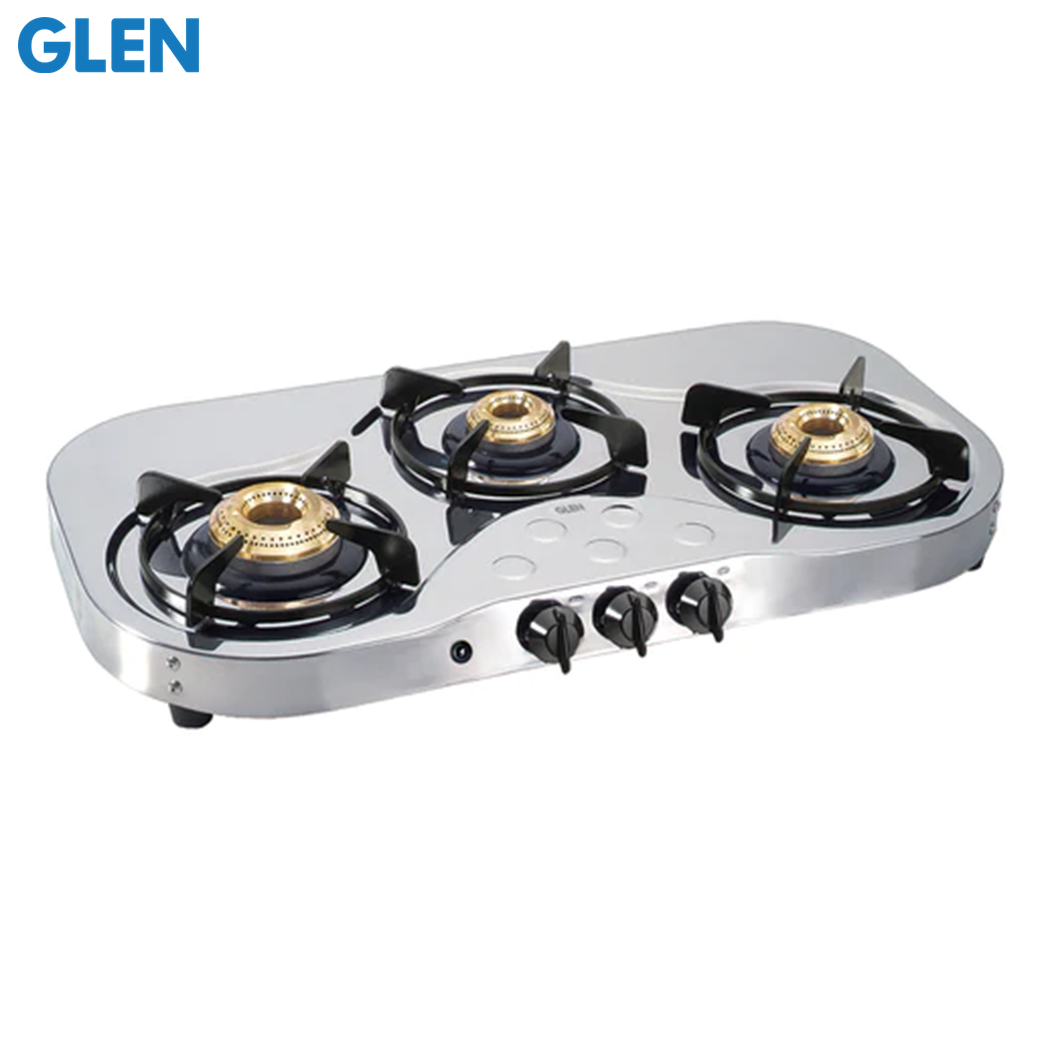 Glen 4 Burner Stainless Steel Gas Stove Auto Ignition High Flame Brass Burner (1045 SS HFBBAI)
