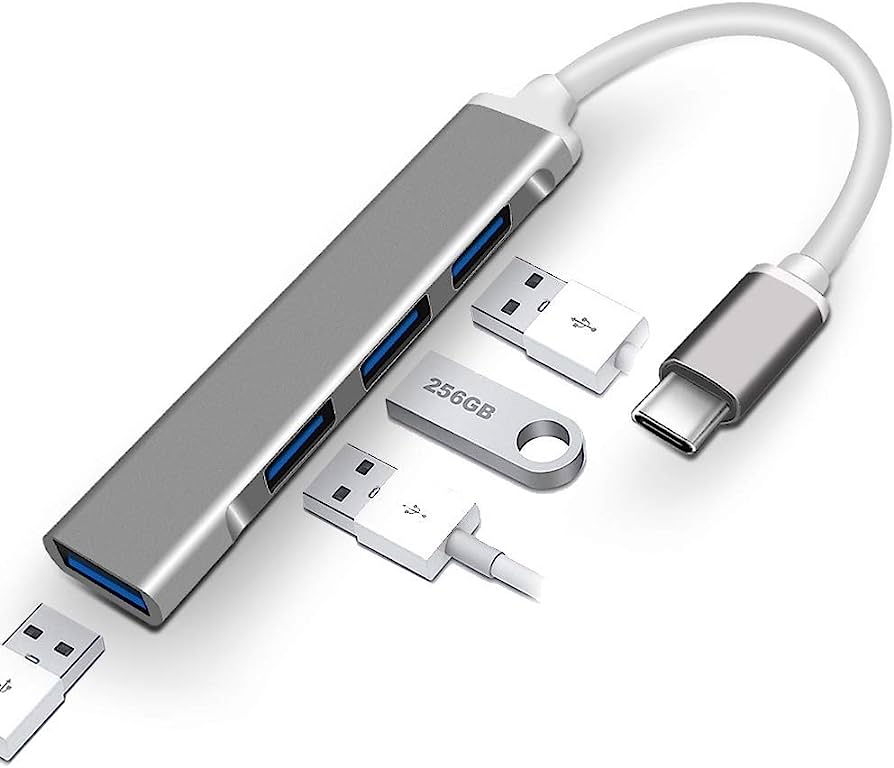 Type C USB Hub | 4 Port | Silver