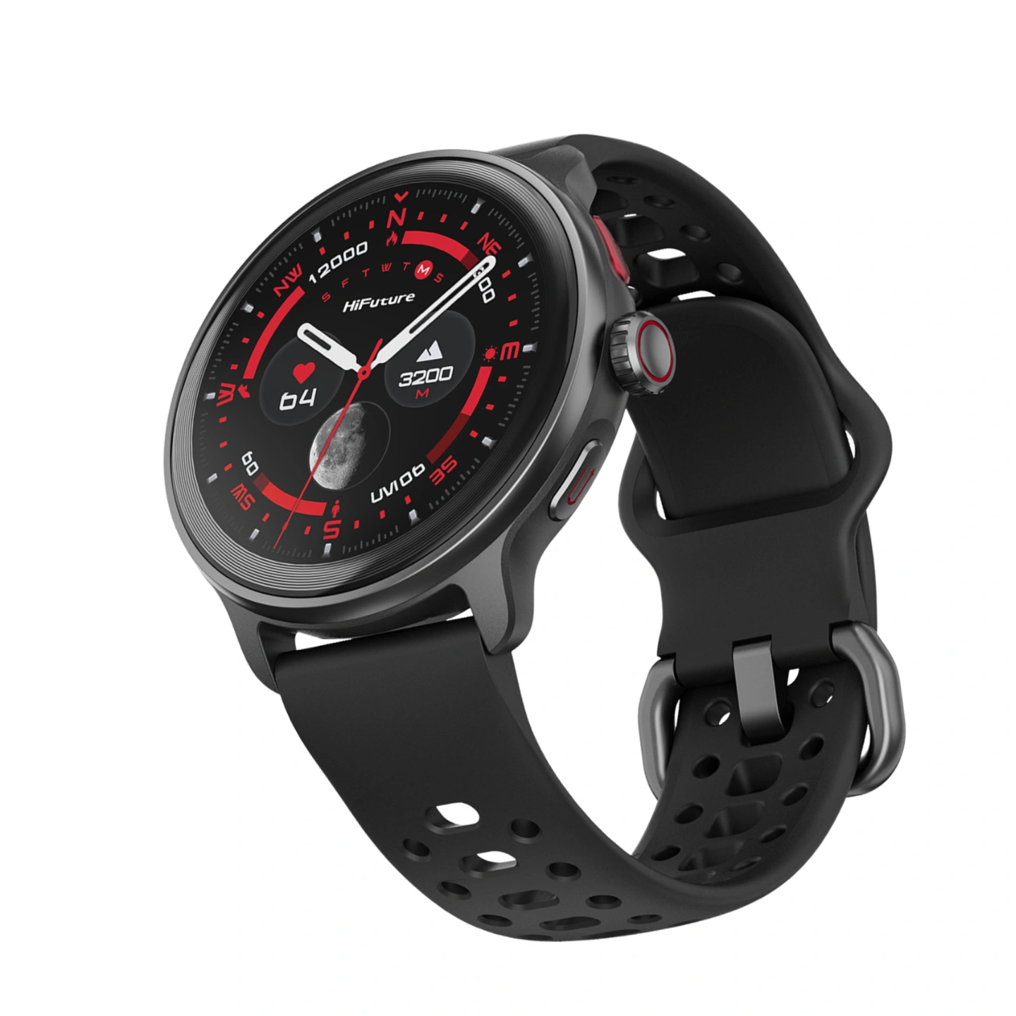 HiFuture Vela Smartwatch | Built-in Compass And GPS | 1.43" Super AMOLED Display With Next Gen CPU | 5 ATM Waterproof | 2GB Memory For Music Storage | Supports Personalized Video Dials | Aluminum Body | Voice Assistant | Powered By Syntra AI - LanizHub