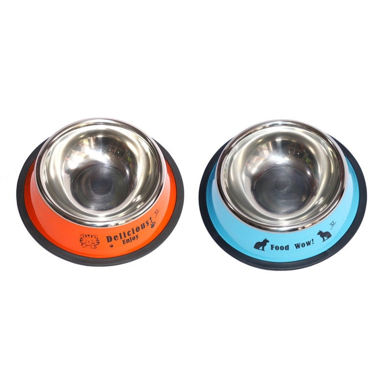 Combo Of Stainless-Steel Anti Slip Design Feeding Bowl For Pets