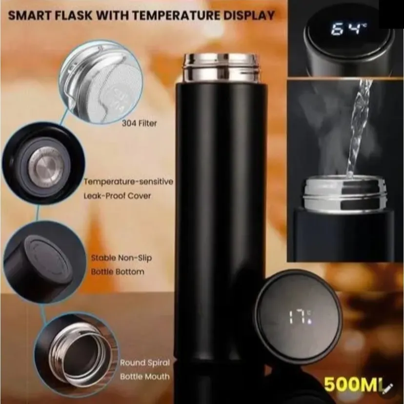 Smart Flask With LED Temperature Display (500ml)
