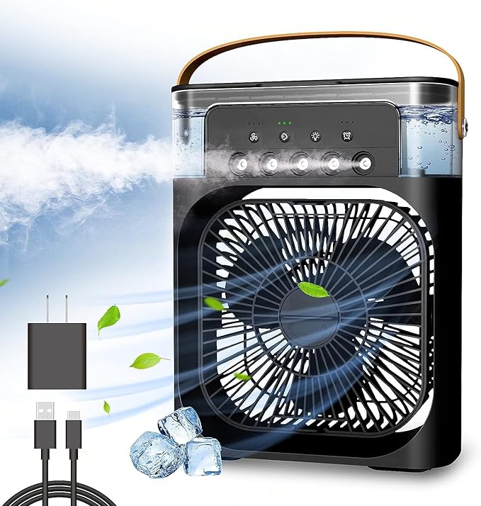 Portable mini cooler with 7 led lights