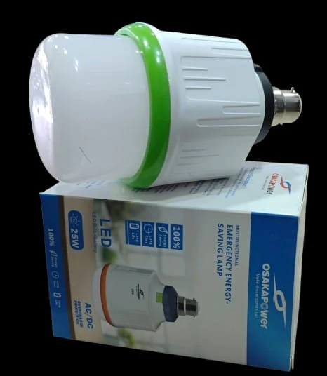 25Watt Emergency Rechargeable LED Lamp (Bulb) DC AC with 8-hour Backup