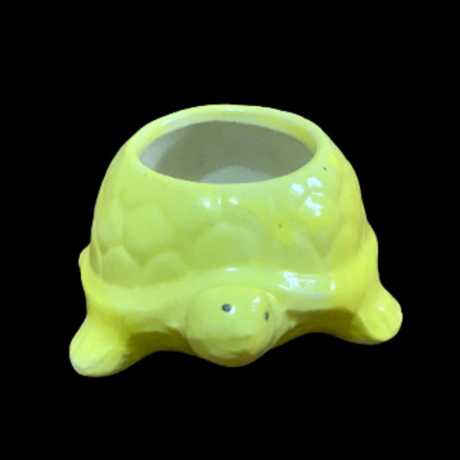3 Inch Cute Ceramic Small Turtle shape Succulents Pot For Indoor Outdoor