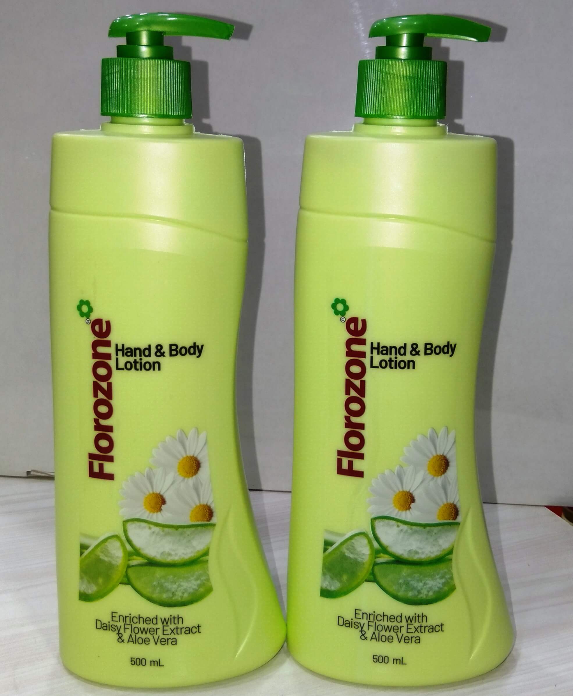 Florozone Body Lotion Enriched With Daisy Flower Extract & Aloe Vera 500ml Pack Of 2