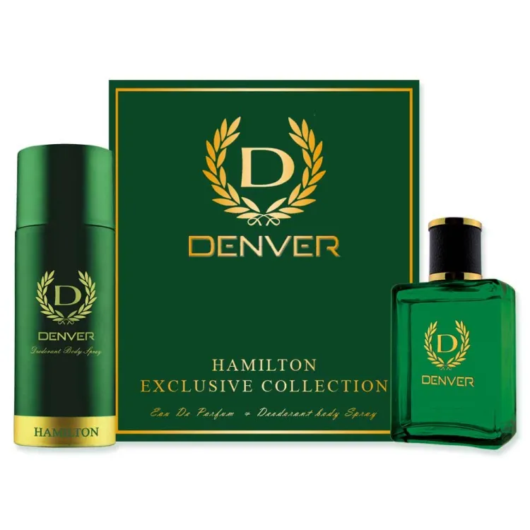 Denver Hamilton Green Perfume 60ml amd Body Spray 165ml Gift Set- Original Genuine Product
