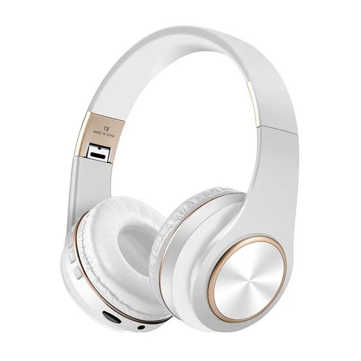 T8 Bluetooth 5.0 Headphones Foldable Portable Wireless Stero Music Headset High-Capacity Battery Earphones for Mobile Phone PC