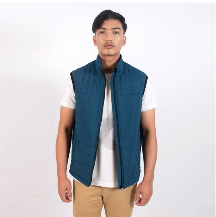 Ap Wear Light Weighted Men Sleeveless Padded Jacket- Turquoise Blue