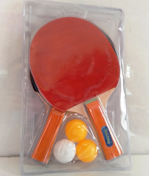 Table Tennis Racket Set- Combo Pack of 2 Pieces Bat + 3 Pieces Ball / Indoor Game Sports