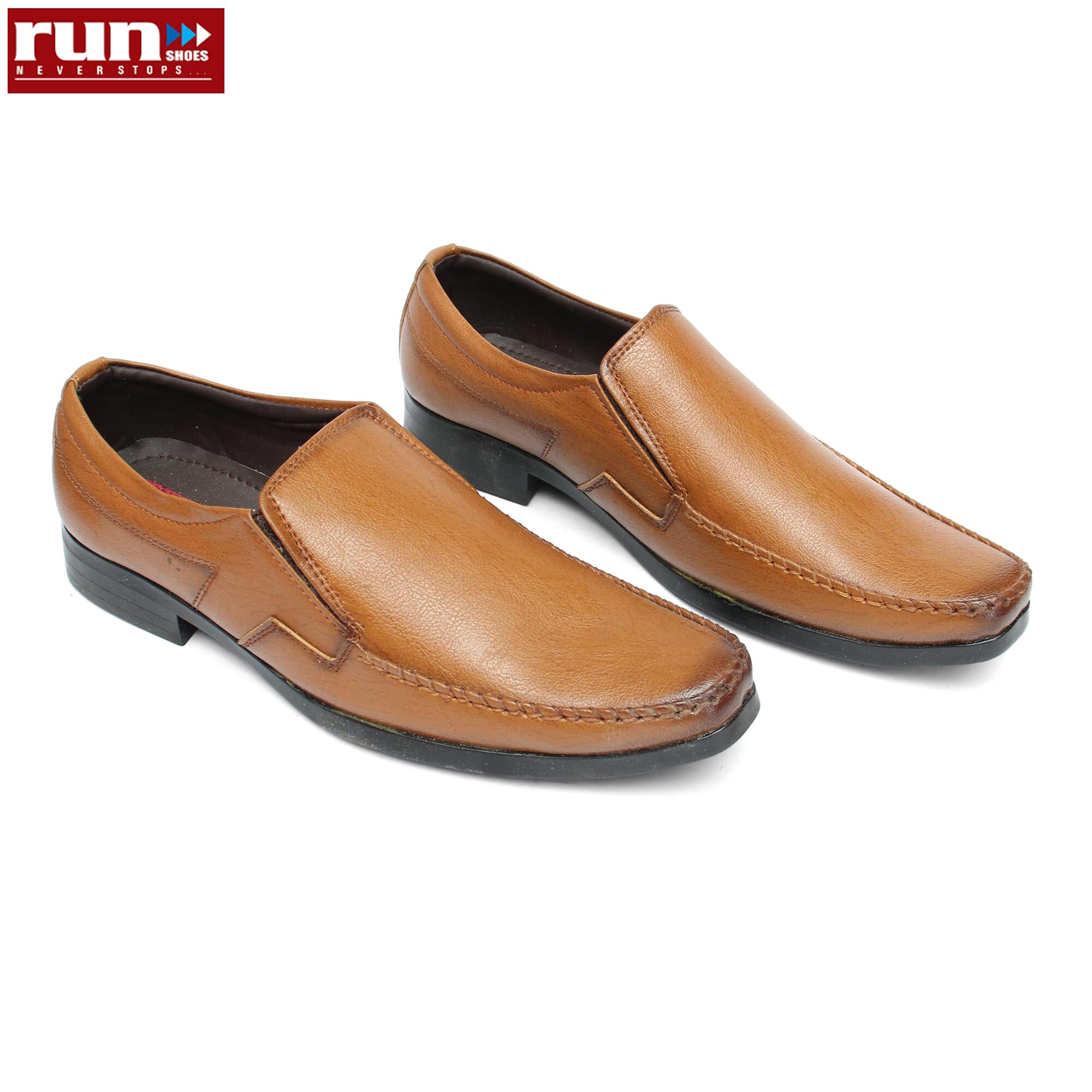 Run Shoes Brown Leather Slip-on Party Shoe For Men (2228) - image 1