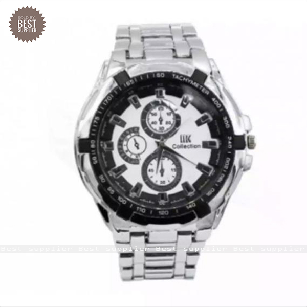 IK Collection Black RoundDial Fashionable Watch For Men
