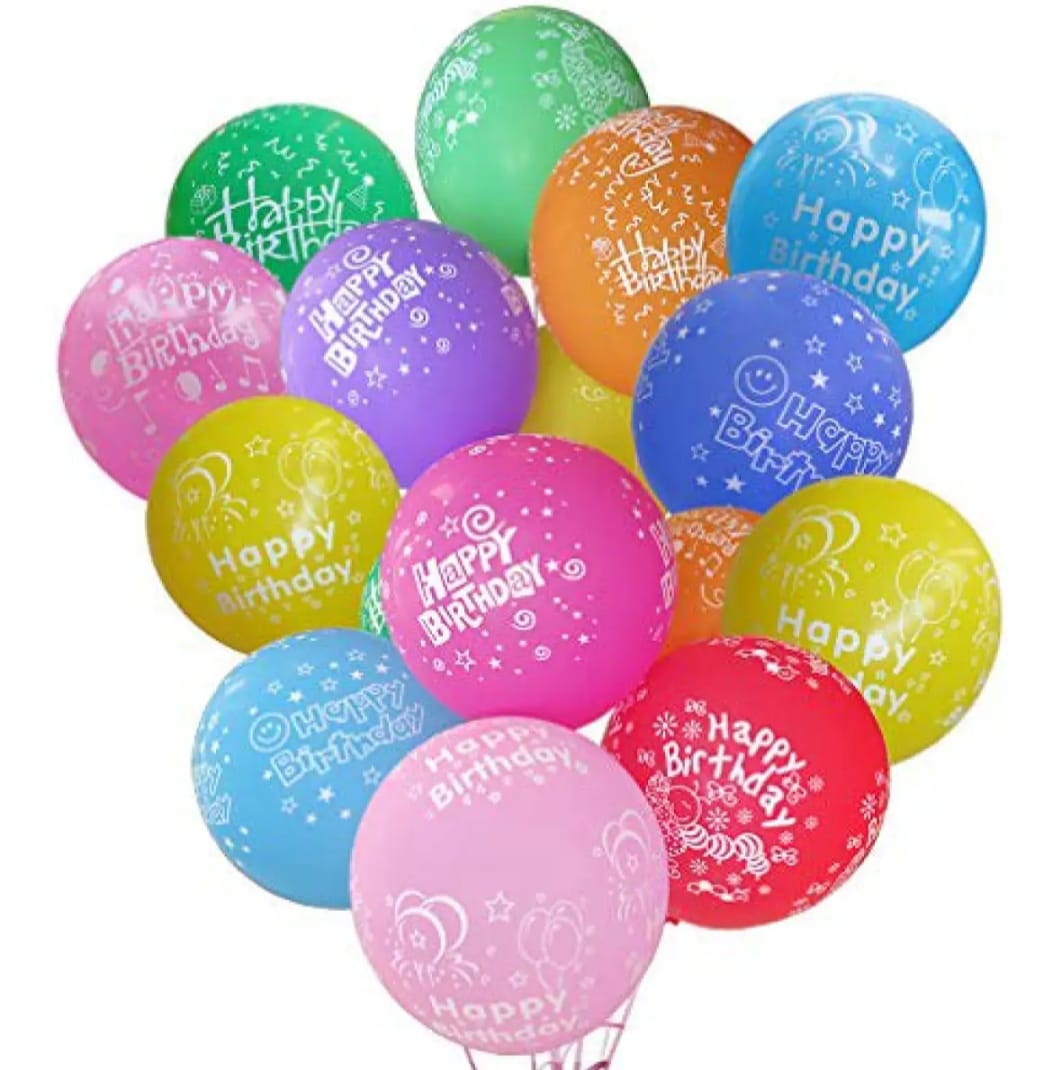 Happy Birthday Balloons Pack Of 25 pieces (Multi-Color)