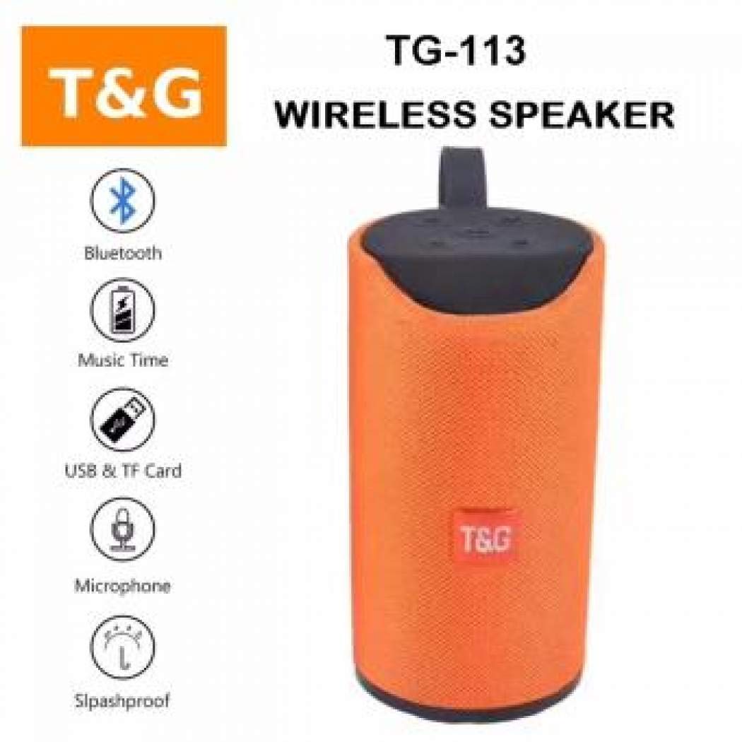 TG113 Super Bass Splash Proof Wireless Bluetooth Speaker Best Sound Quality Playing with All Device-1