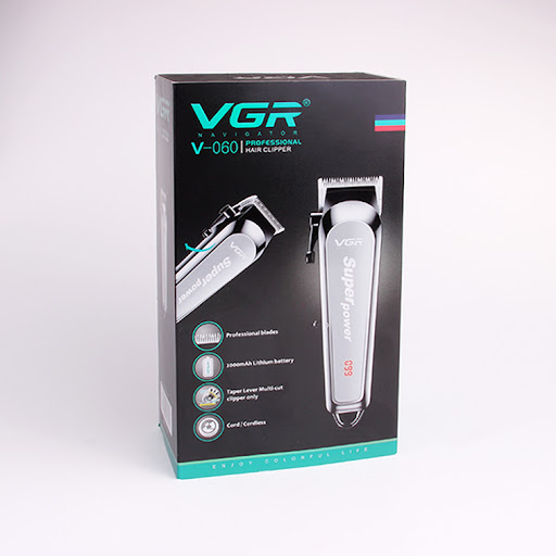 VGR V-060 Digital LED display Professional High speed machine barber hair clippers Runtime: 150 min Trimmer for Men (Silver)