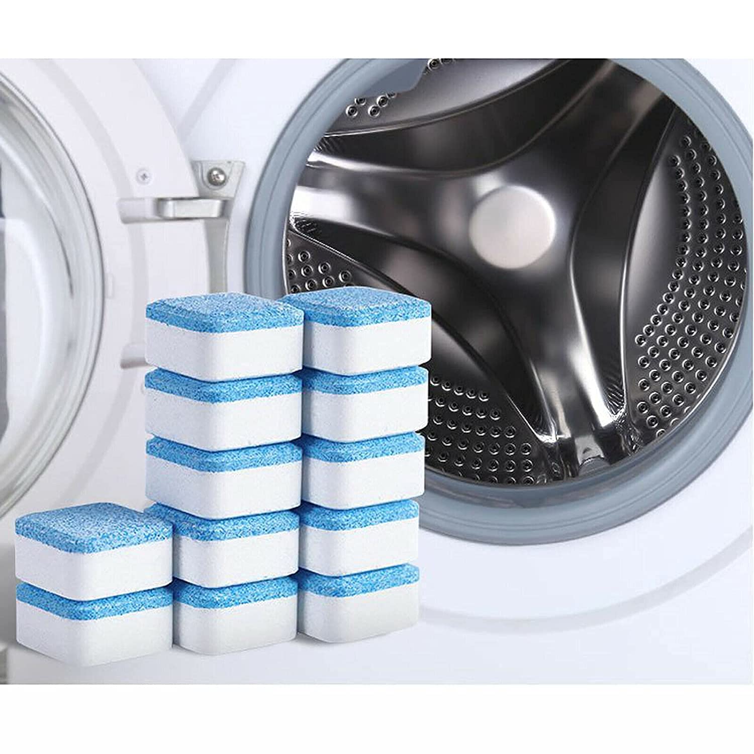 Washing Machine Deep Cleaner Tablet Front and Top Load Machine Descaling Powder Tablet 12 Pcs