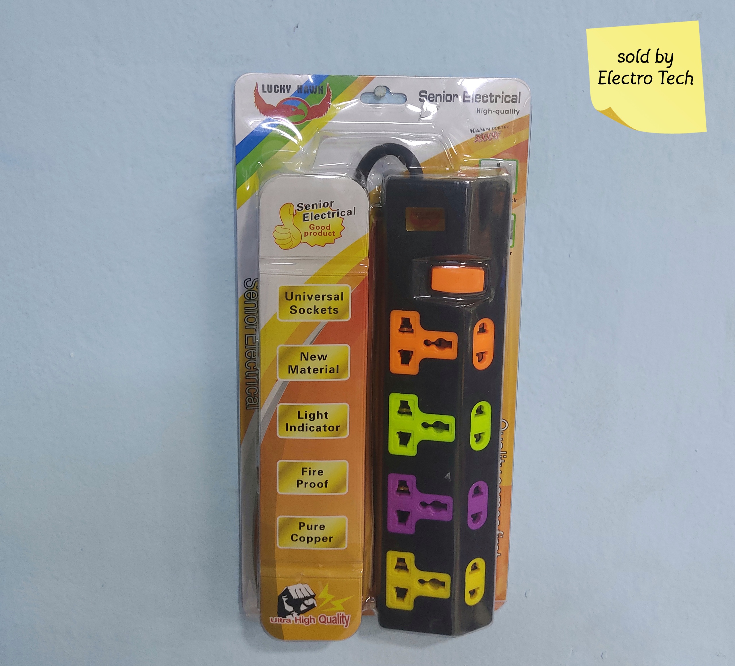 3000 Watt 3m 8 in 1 Multi Plug Extension Cord