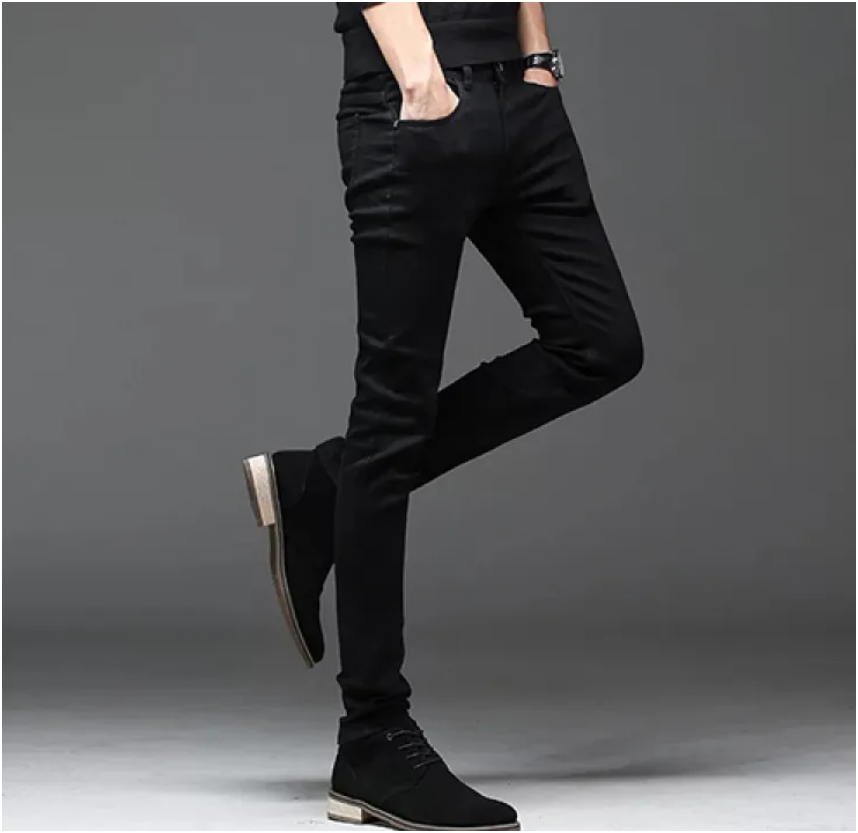 Men Korean Black Demin Stretchable Jeans Pants