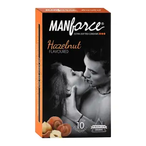 Manforce Extra Dotted Condoms) Hazelnut Flavoured 12pcs